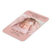 Christliche Geburtsankündigungskarte - Rosa und Sc Magnet (Linke Seite)