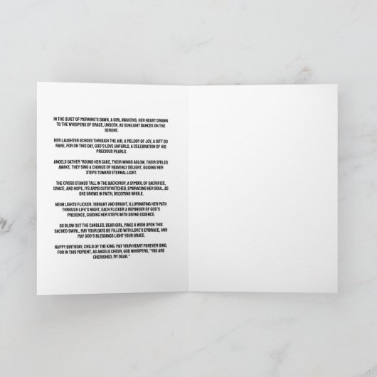 Christliche Geburtskarte Dankeskarte (Innenseite)