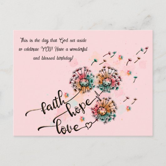 Christliche Geburtstagskarte Postkarte (Vorderseite)