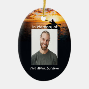 Christliche Gedenk-Taschenkarte Kayaking Sport Keramik Ornament