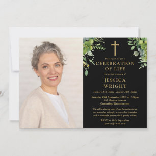 Christliche Gedenkfeier für das Leben Foto mit Grü Einladung