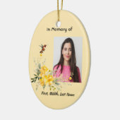 Christliche Gedenkstätte Hummingbird Gelbe Rosen Keramik Ornament (Links)