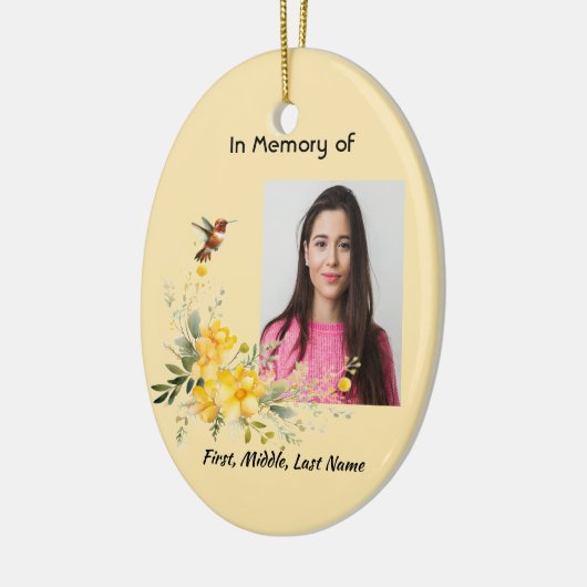 Christliche Gedenkstätte Hummingbird Gelbe Rosen Keramik Ornament (Links)