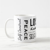 Christliche Geisterfrucht, Galaten 5:22-23 Kaffeetasse (Links)