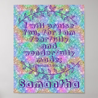 Christliche Geschenkbibel Verse Psalm 139 14 Spark Poster