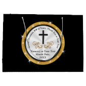 Christliche Geschenktaschen, Personalisiertes Gold Große Geschenktüte (Rückseite)