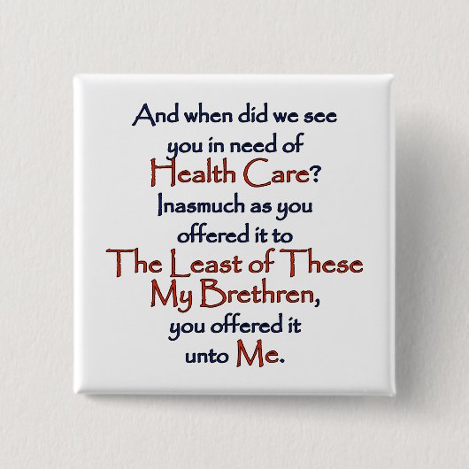 Christliche Gesundheitsfürsorge Button (Vorderseite)