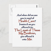 Christliche Gesundheitsfürsorge Postkarte (Vorne/Hinten)