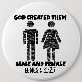 Christliche GIANTASTEN FÜR MÄNNER UND FRAUEN Button (Vorderseite)