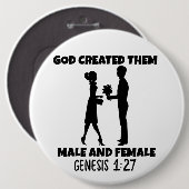 Christliche GIANTASTEN FÜR MÄNNER UND FRAUEN Button (Vorne & Hinten)