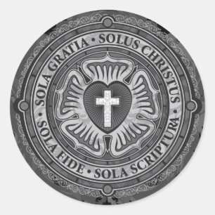 "CHRISTLICHE GIFTS" Luther Rose Christlich Jesus L Runder Aufkleber