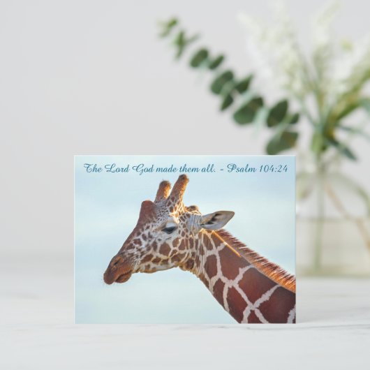 Christliche Giraffe Postkarte (Stehend Vorderseite)