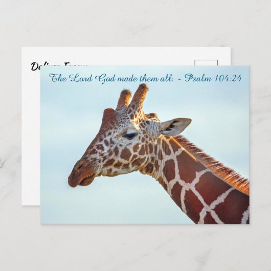 Christliche Giraffe Postkarte (Vorne/Hinten)