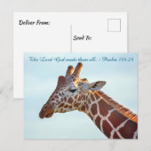Christliche Giraffen-Postkarte Postkarte (Vorne/Hinten)