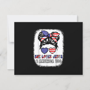 Christliche Girl-Lieben Jesus & America Shirt 4. J RSVP Karte