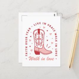 Christliche Girl-Zitate gehen in Liebe rosa Ästhet Postkarte
