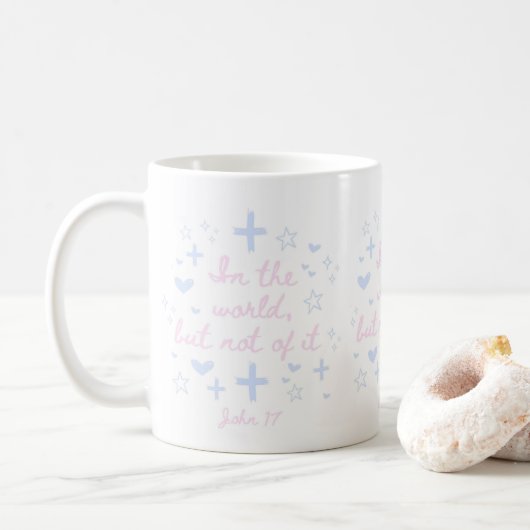 Christliche Girly Bible Verse Rosa Christliche Tas Kaffeetasse (Mit Donut)