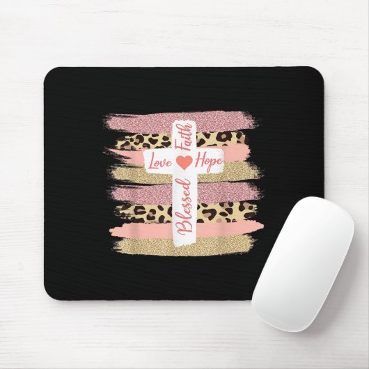 Christliche Glaube Liebe Hoffnung gesegnet - Kreuz Mousepad (Mit Mouse)