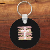 Christliche Glaube Liebe Hoffnung gesegnet - Kreuz Schlüsselanhänger (Vorderseite)