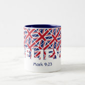 Christliche GLAUBE Mark 9:23 UNION JACK Custom Zweifarbige Tasse (Mittel)