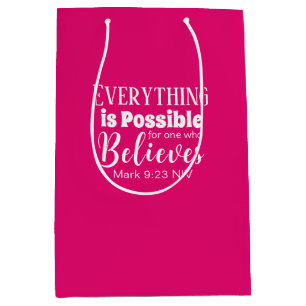 Christliche Glaubensbibel Verse glauben Hot Pink Mittlere Geschenktüte