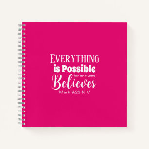 Christliche Glaubensbibel Verse glauben Hot Pink Notizblock