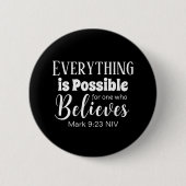 Christliche Glaubensbibel Verse glauben Schwarz Button (Vorderseite)