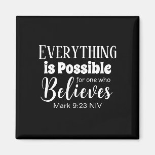 Christliche Glaubensbibel Verse glauben Schwarz Magnet