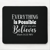 Christliche Glaubensbibel Verse glauben Schwarz Mousepad (Vorne)