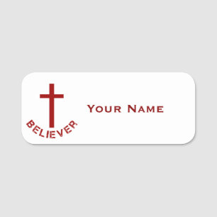 Christliche Gläubigerveranstaltungen des Roten Kre Namensschild