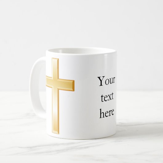 Christliche Gold Cross-Tasse Kaffeetasse (Vorderseite Links)