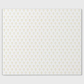 Christliche, goldfarbene Kreuze auf Weiß Geschenkpapier (Flach)