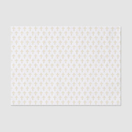 Christliche, goldfarbene Kreuze auf Weiß Seidenpapier