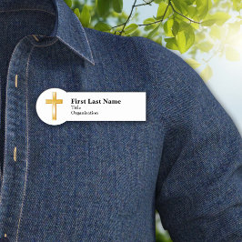 Christliche Goldkreuz-Bezeichnung Namensschild