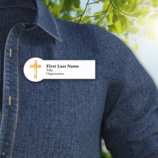 Christliche Goldkreuz-Bezeichnung Namensschild