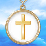 Christliche Goldkreuz-Kette Vergoldete Kette<br><div class="desc">Das Kreuz ist ein zentrales Symbol des Christlichen Glaubens. Dieses Symbol dient auch als Erinnerung Christlicher religiöser Überzeugungen und spiritueller Hingabe. ***Bitte beachten Sie,  dass die Farbe Gold bei Kunstwerken nicht metallisch ist.***</div>