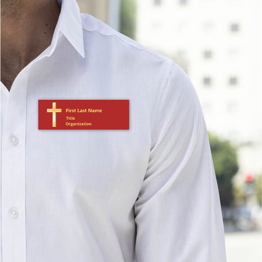 Christliche Goldkreuz-Markierung Namensschild