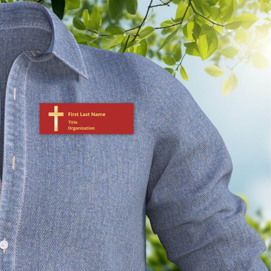 Christliche Goldkreuz-Markierung Namensschild