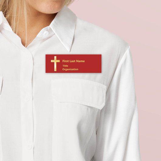 Christliche Goldkreuz-Markierung Namensschild