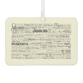 Christliche Gottesbezeichnungen Typografie Autolufterfrischer (Rückseite)