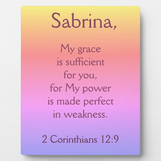 Christliche Grace genügt Fotoplatte (Vorderseite)