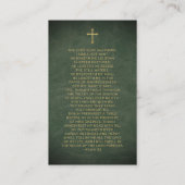 Christliche Greeen Gold Foto Beerdigungskarte Visitenkarte (Rückseite)