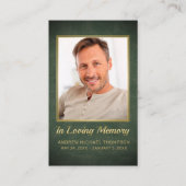 Christliche Greeen Gold Foto Beerdigungskarte Visitenkarte (Vorderseite)