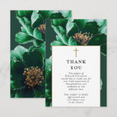 Christliche Grüne Moderne Feier zur Beerdigung des Dankeskarte (Vorne/Hinten)