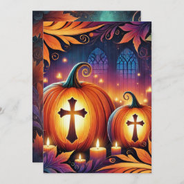Christliche Halloween-Kürbis, druckbar Einladung