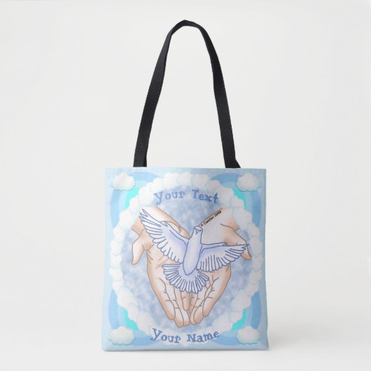 Christliche Hände Taube Tragetasche Tasche (Vorderseite)