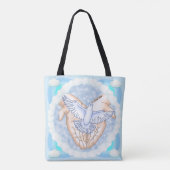 Christliche Hände Taube Tragetasche Tasche (Rückseite)