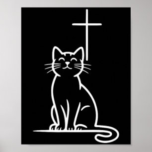Christliche Hauskatzen lieben Jesus Seid glücklich Poster