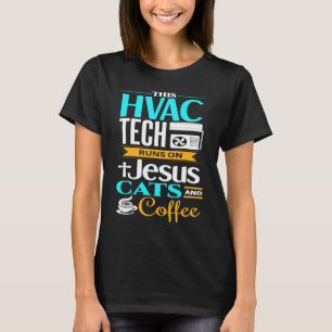 Christliche Heizung Lüftung Klimatechnik Jesus Kat T-Shirt