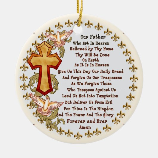 Christliche Herren Gebetsschmuck Keramik Ornament (Vorne)